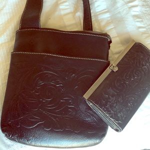 Black Patricia Nash Italian Leather Cross over